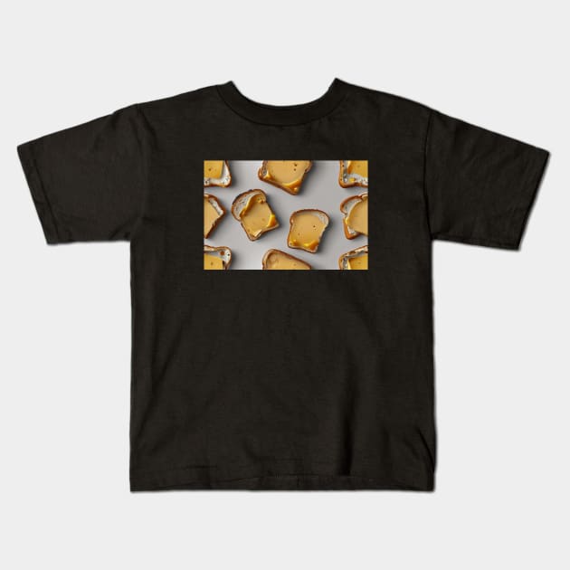 Cheese Bread Toast Sandwich Vintage Since Kawaii Coffee Yummy Kids T-Shirt by Flowering Away